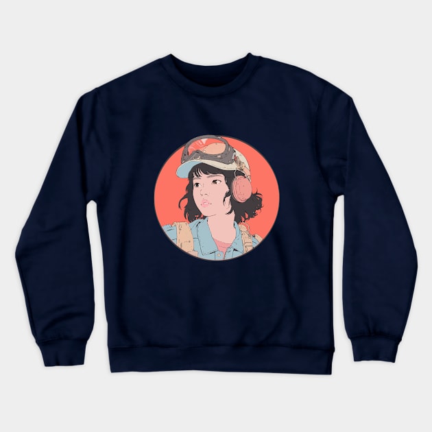 Mechanic Girl Retro Style Crewneck Sweatshirt by Ceiko